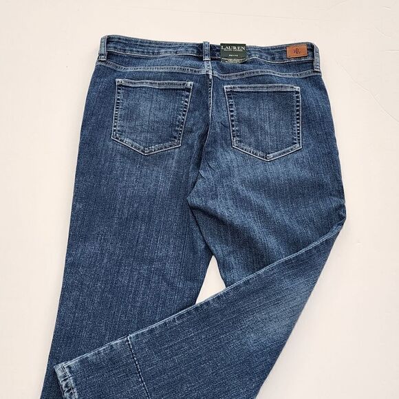 Lauren Ralph Lauren 12P Women Premier Denim Dark Wash Straight Crop Jeans - Picture 8 of 13